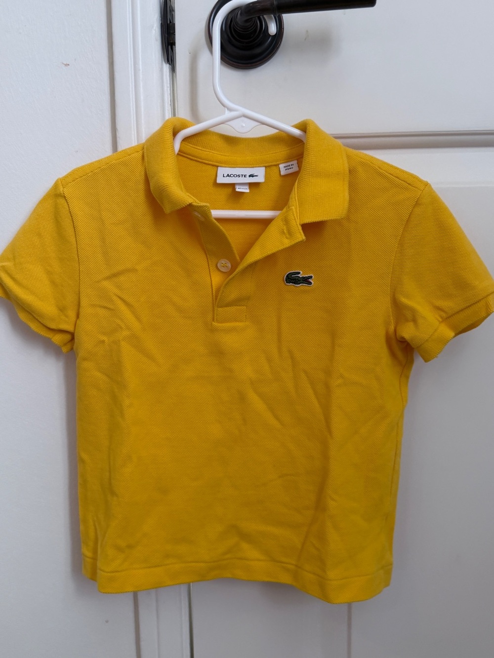 Lacoste Kids Bright Yellow Cotton Piqué Polo